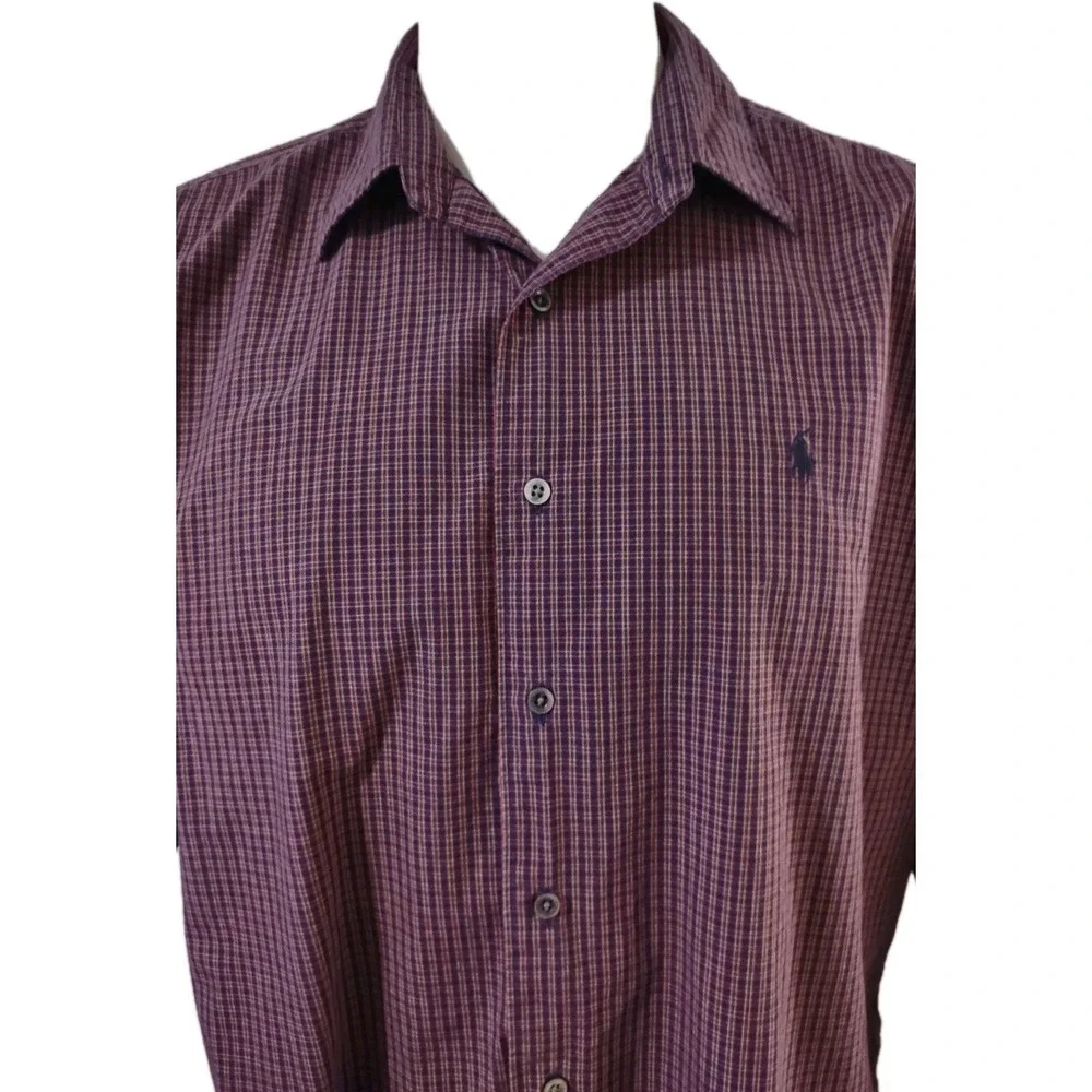 Polo Ralph Lauren Shirt L Mens Marlowe Plaid Multi Retro Streetwear Long Sleeve